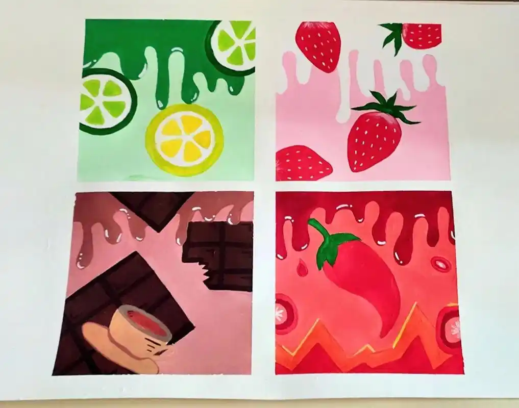 色彩构成绘画 酸甜苦辣 色彩构成绘画 酸甜苦辣