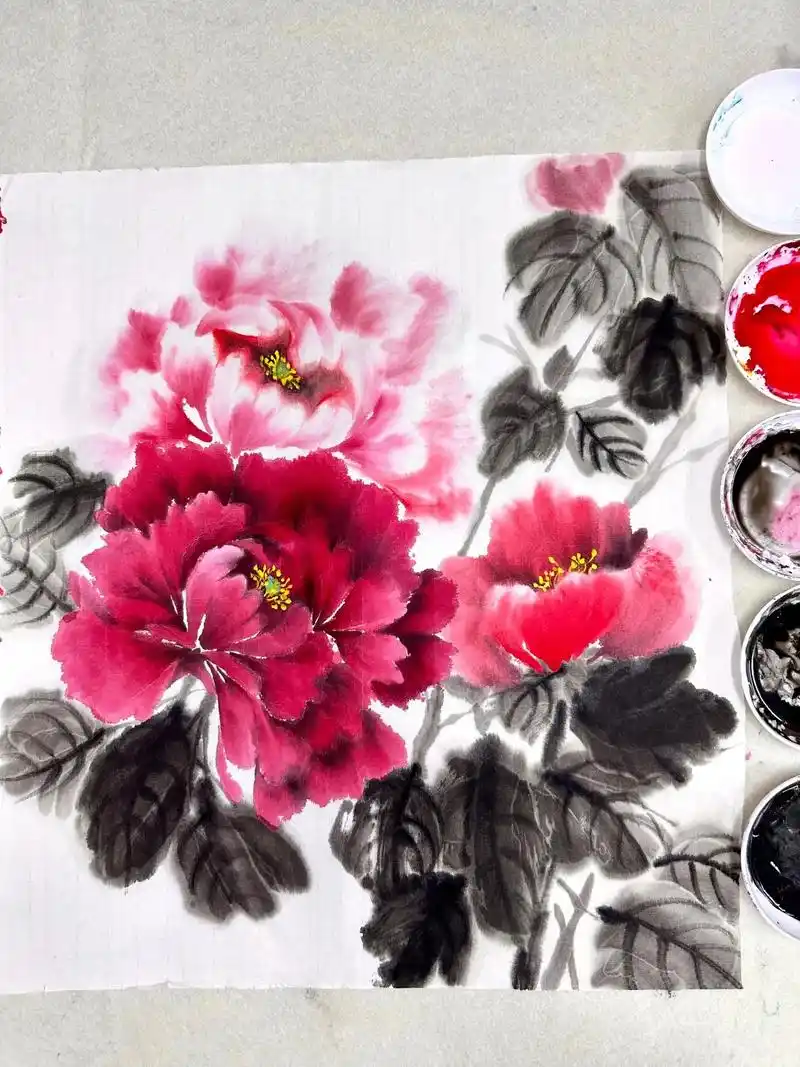 国画 #国画写意牡丹 #牡丹 #水墨写意 - 抖音