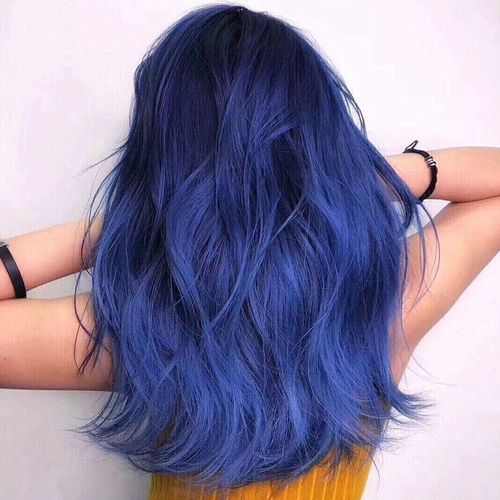雾霾蓝染发剂2023流行色蓝黑色染发膏宝石蓝天空蓝蓝色自己染头发
