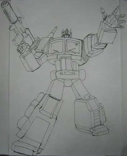 擎天柱简笔画步骤图