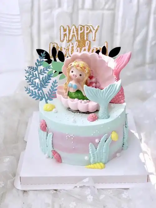 红叉子美人鱼蛋糕