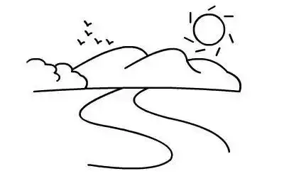 好看的山水简笔画简单 简笔画图片大全-普车都