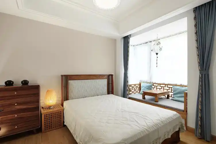 卧室床3装修效果图新中式 简约 禅意ds风浦江华