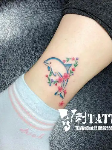 小清新 海豚98_纹身图案手稿图片_拾叁的纹身作品集