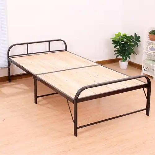 2米单人折叠床实木硬板床办公室午睡床杉木床钢丝 120cm钢折床