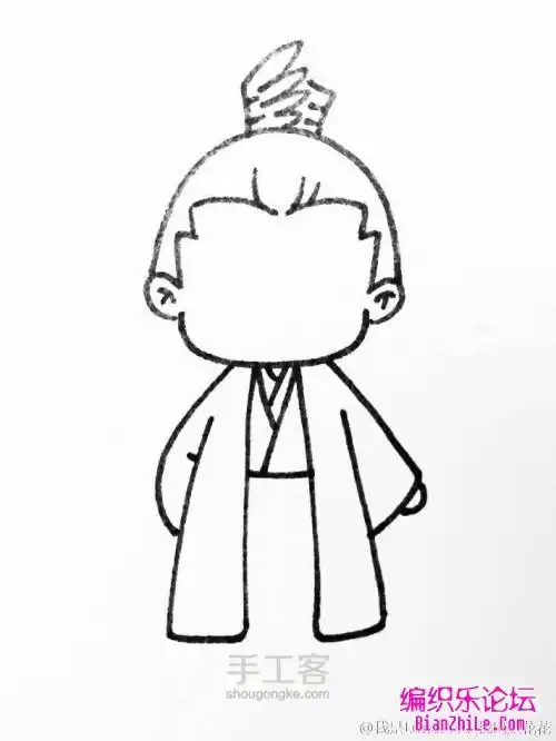 三国人物q版刘备简笔画