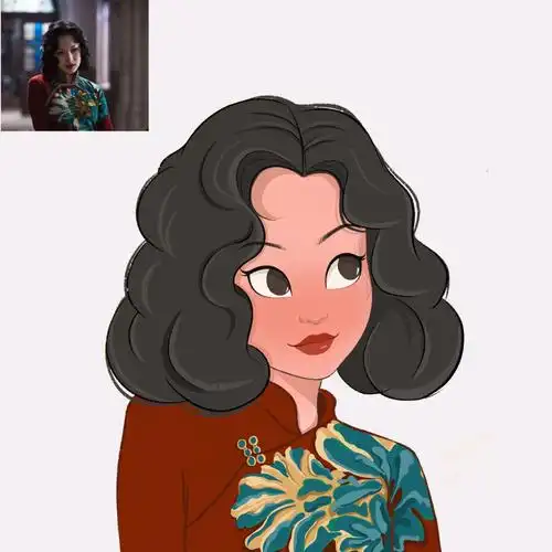 插画头像倪妮玉墨