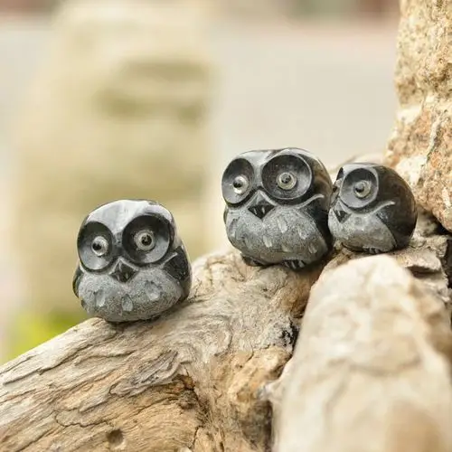 个性小石雕摆件猫头鹰