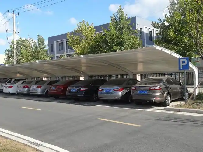 制作 安装 膜结构双开停车棚 汽车棚美观时尚 免费测量 质量保证