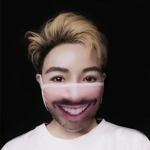 搞笑口罩韩露原创仿真人脸男士表情口罩晒面罩创意装饰搞怪帅拍照神器