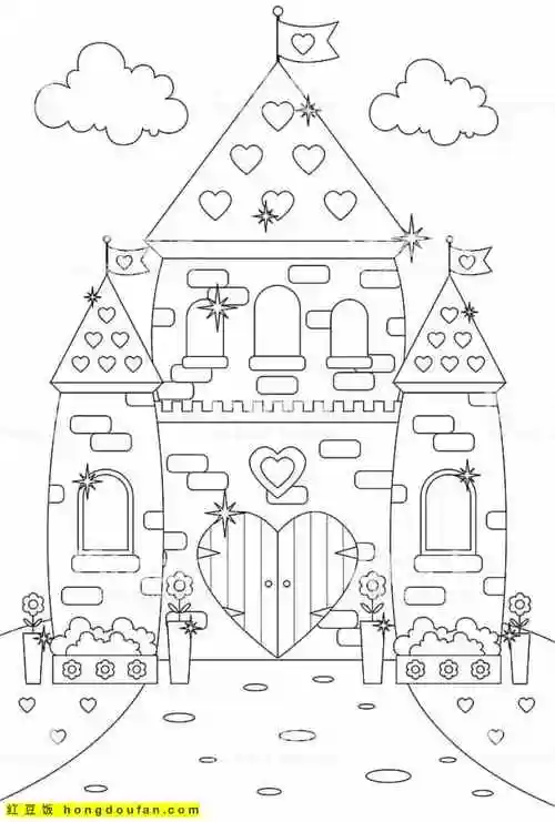 15张不同风格的卡通涂色图片-红豆饭小学生简笔画大全