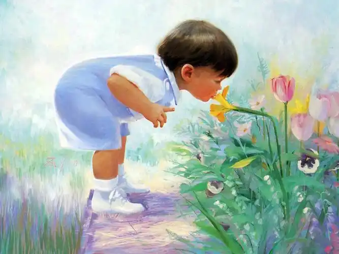 金色童年,水彩画,童年,手绘,艺术壁纸金色童年 壁纸图片