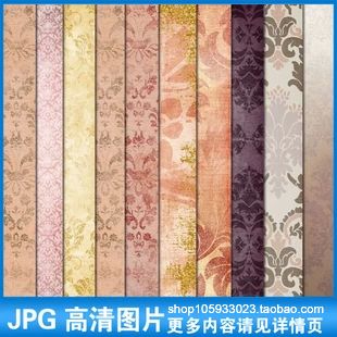 20款高清复古vintage宫廷风怀旧古典花朵图案花纹背景设计素材p68