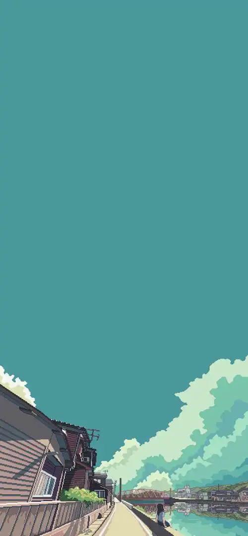 像素风日式风景高清手机壁纸