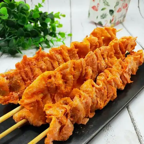 鸡皮串油炸弯弯香辣脆皮串奥尔良风味鸡皮鸡肉串烧烤食材20串900g