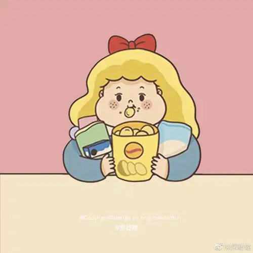 胖嘟嘟可爱女生吃东西头像原野趣