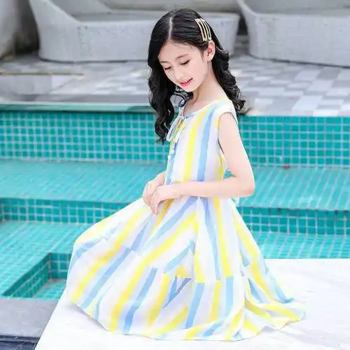 女童连衣裙夏天超洋气10岁棉质11小学生12大童13儿童无袖背心裙潮