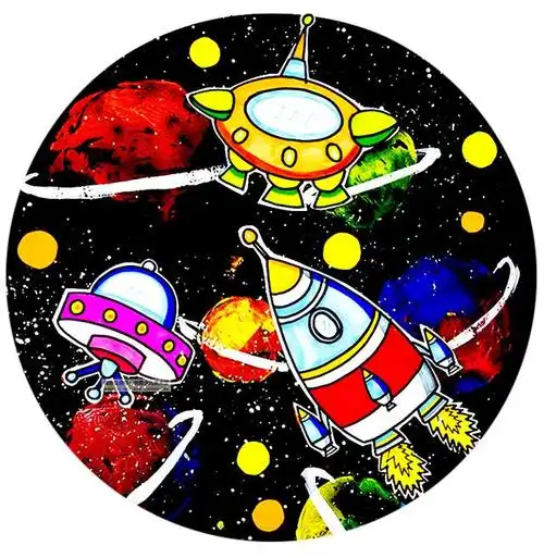 教程|色彩 肌理 创想——趣味画太空宇宙