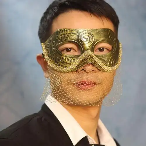 蒙面唱将面具男士朋克夸张银色简约蒙面歌手唱将万圣节