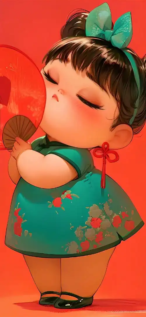 可爱胖女孩壁纸#夏日整活日记##给整活加点艺术