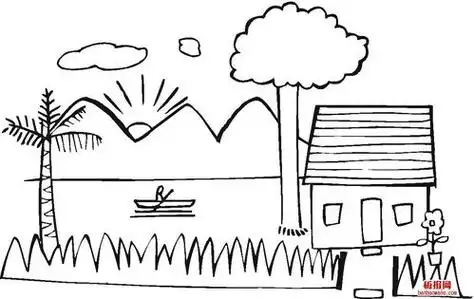 理想生活的简笔画