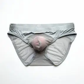梵卡兹男士内裤青年低腰性感透明丝滑网纱透视纯色u凸三角裤gay