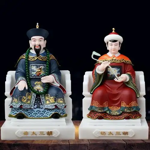 汉白玉彩绘胡三太爷太奶神像家用东北四大家族胡黄常莽摆件