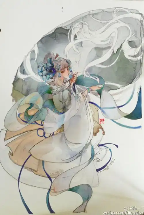 【古风水彩美人】作者:仔猫一丁