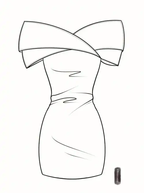 礼服款式图绘画#服装设计款式图  #流行趋势  #礼服  #最美礼服