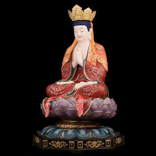 台湾彩绘纯铜毗卢遮那佛大日如来五方供奉家用摆件