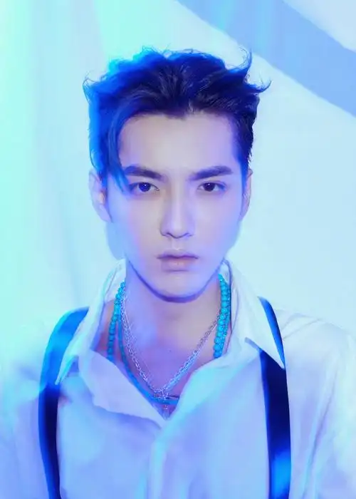 吴亦凡白衬衫吊带马甲