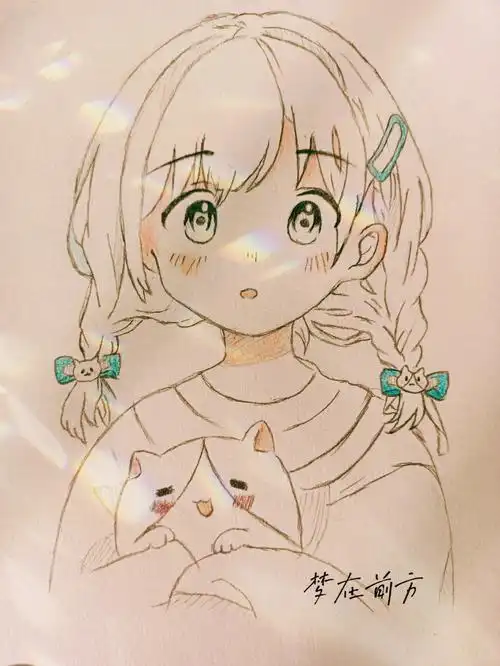 可爱女孩绘画过程