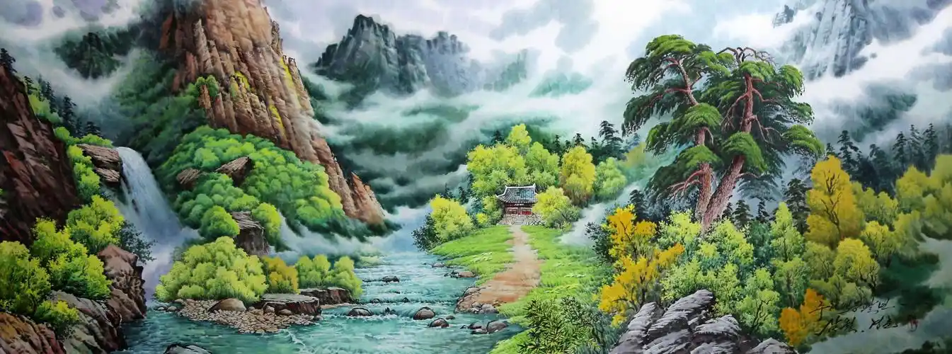 朝鲜国画300图(上)朝鲜国画～大气磅礴,美如仙境