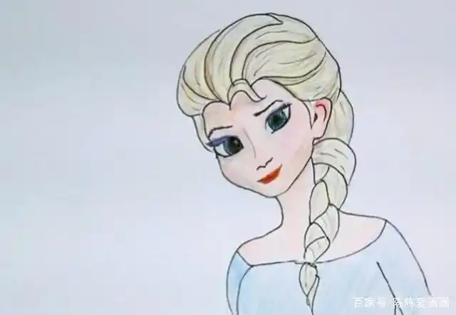 儿童铅笔画教程-冰雪奇缘艾莎,每个女孩心目中都有一个公主梦