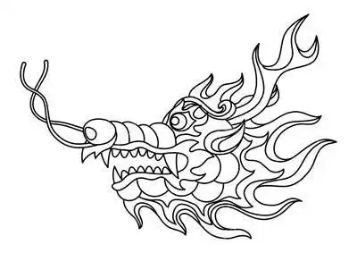 34张霸气的黑白龙头纹身手稿