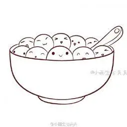 画汤圆简笔画 儿童画汤圆简笔画