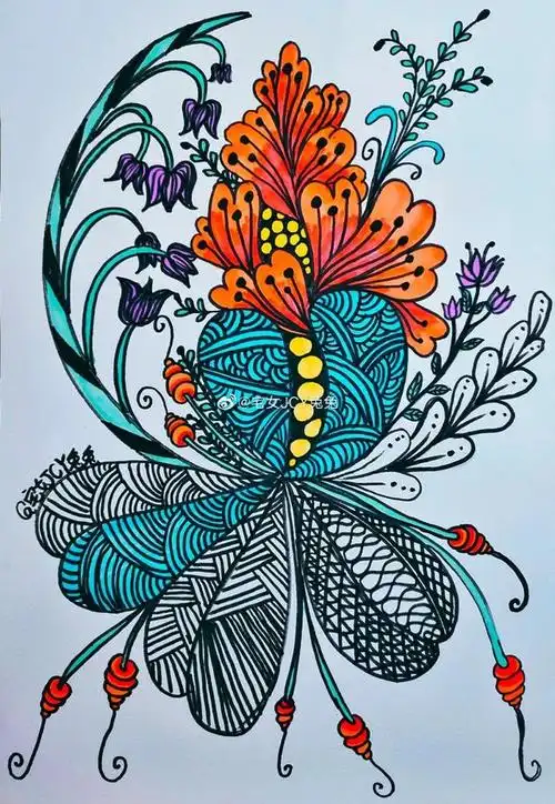 线描装饰画优秀作品复杂(这波装饰线描张张精美)(16)