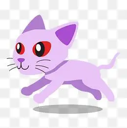 素材卡通可爱紫色猫咪png