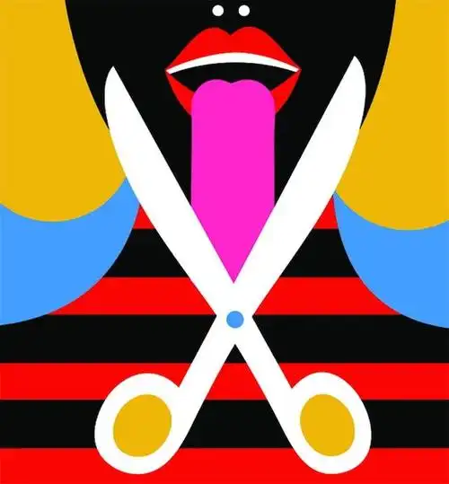 一组夸张摩登的现代插画艺术,充满现代感,色彩明艳而充满热情,有着一