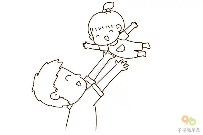父亲和女儿简笔画怎么画父亲和女儿简笔画顺序爸爸牵着女儿怎么画爸爸