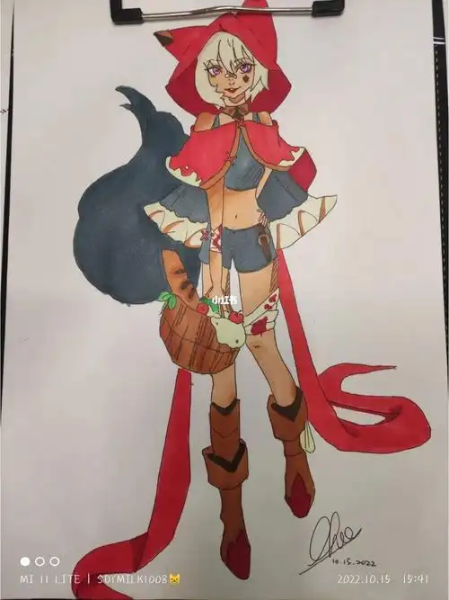 第一次画马克笔狼人小红帽