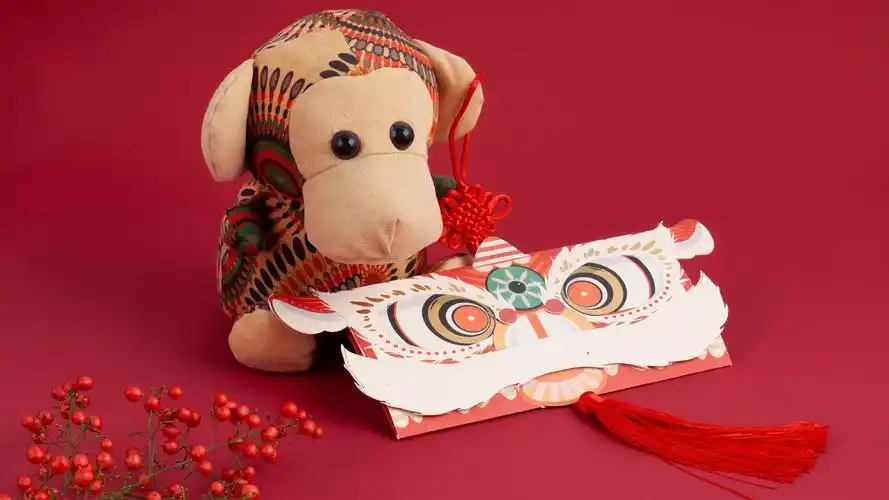 电脑壁纸 节日 节日合集 2021牛年舞狮红包简约大气主题图