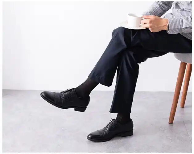 西装袜子正装商务男士丝袜条纹夏季薄款西装袜子男长筒黑色皮鞋长袜潮