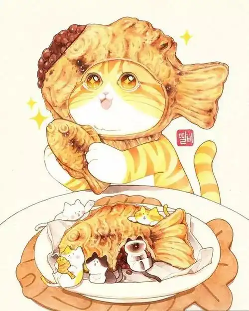 创意美术素材手绘拟人美食