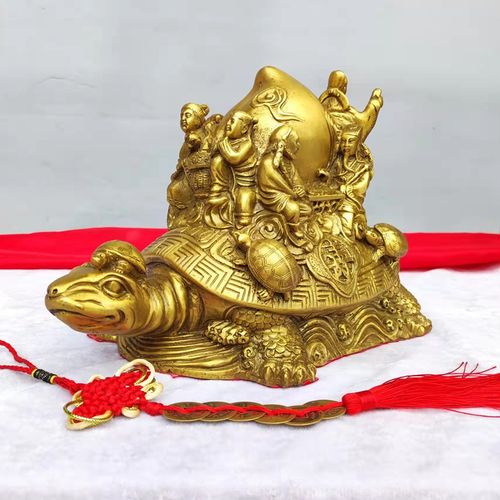 乌龟纯铜八仙过海铜龟八仙铜像祝寿长寿龟风水家居摆件
