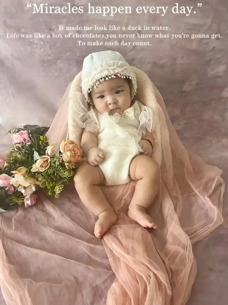 宝宝百天照 自己给宝宝拍的百天照,第一 - 抖音