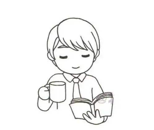 男孩画法看书的人简笔画人物头像简笔画正在躺着看书的男孩简笔画儿童