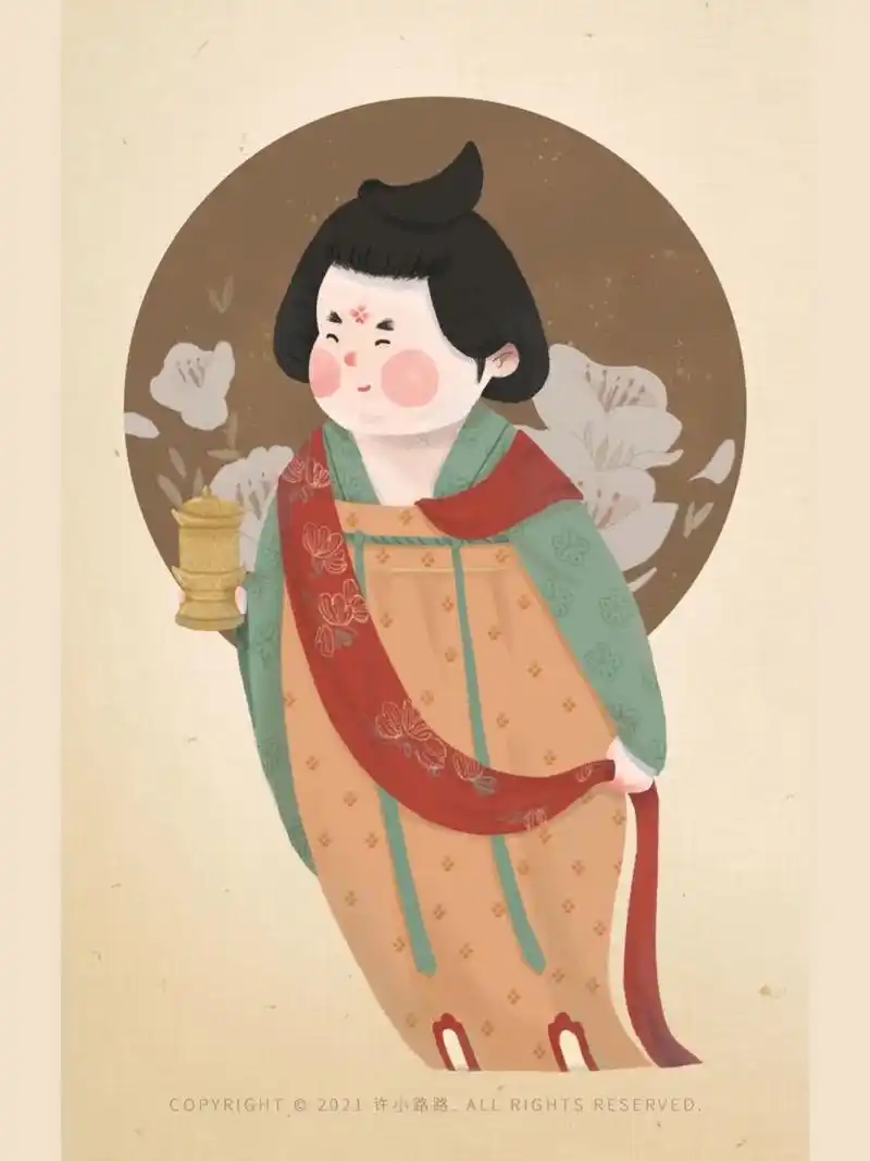 胖胖的可爱唐朝仕女图十六