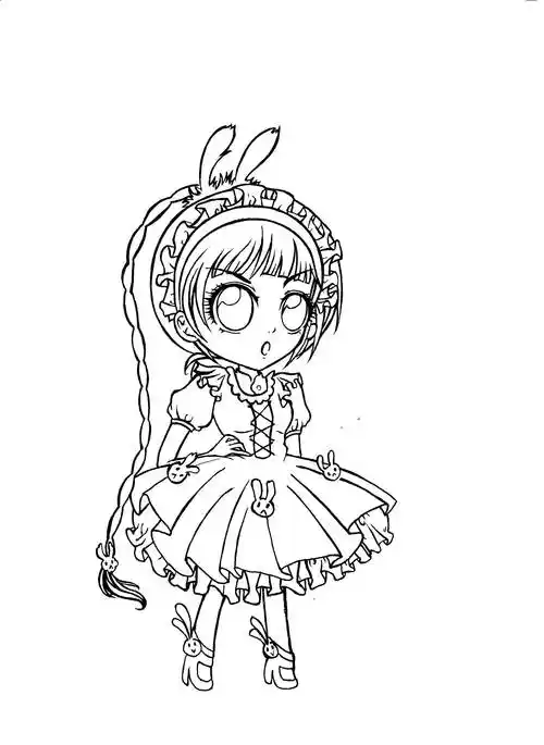 简笔画可爱图片(斗罗大陆简笔画五年后小舞)这是一组小舞简笔画的内容