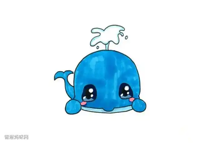 简笔画蓝鲸